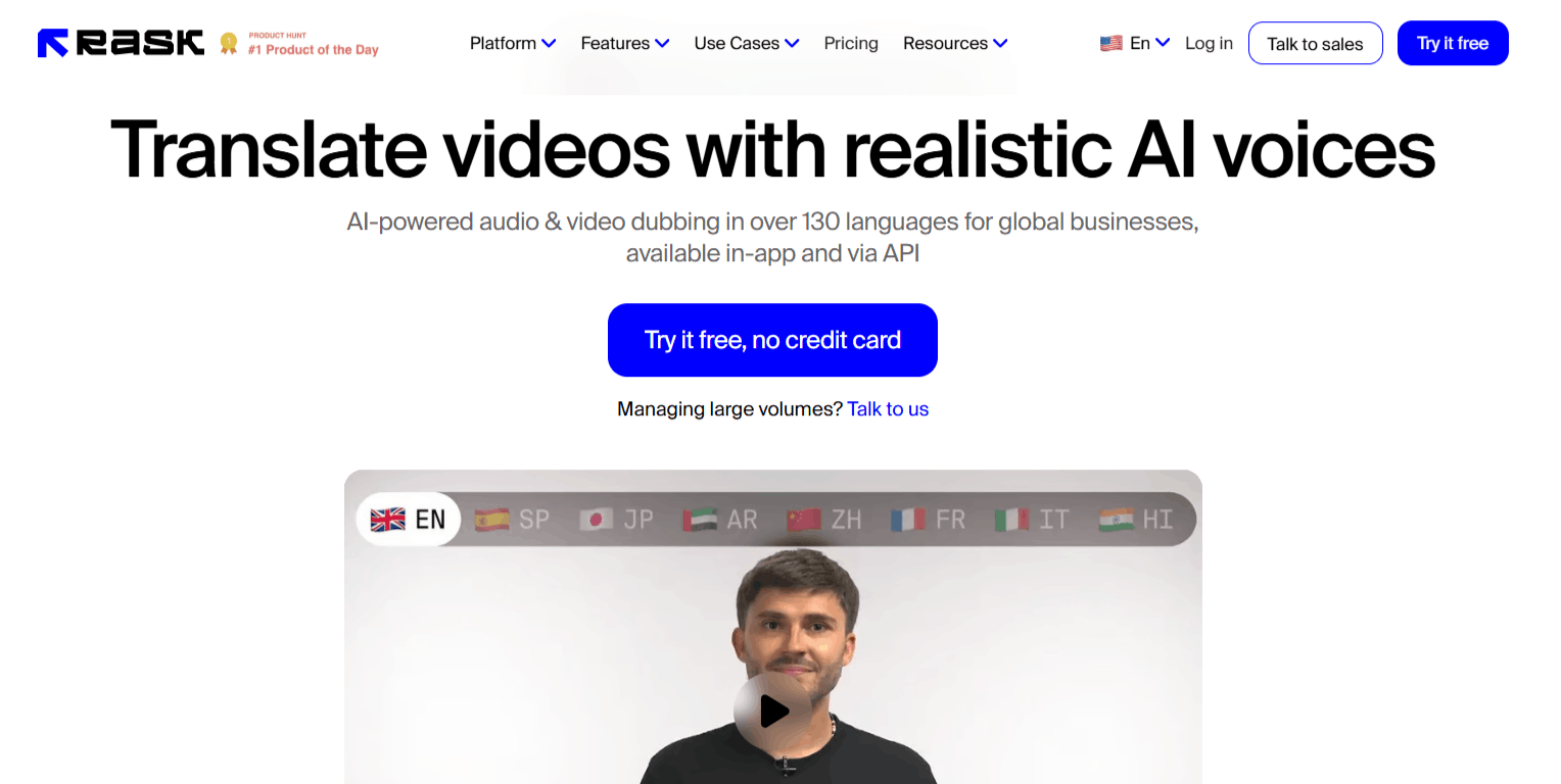 Rask AI website