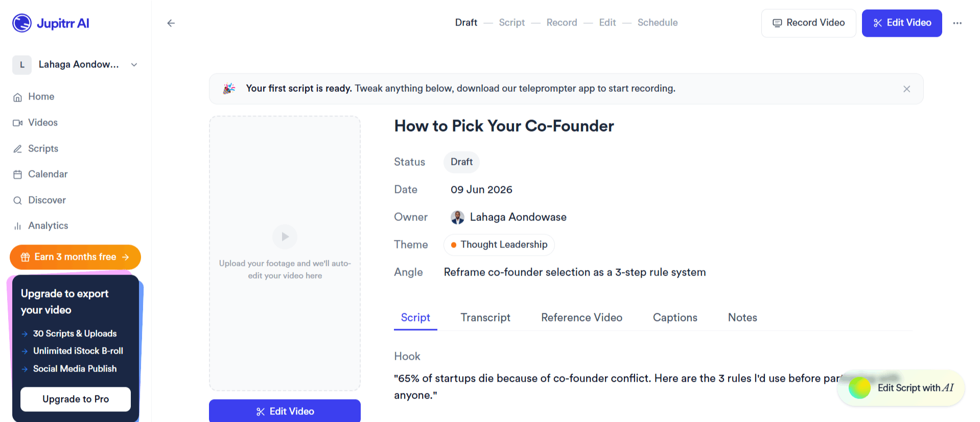 Jupitrr AI Dashboard Interface