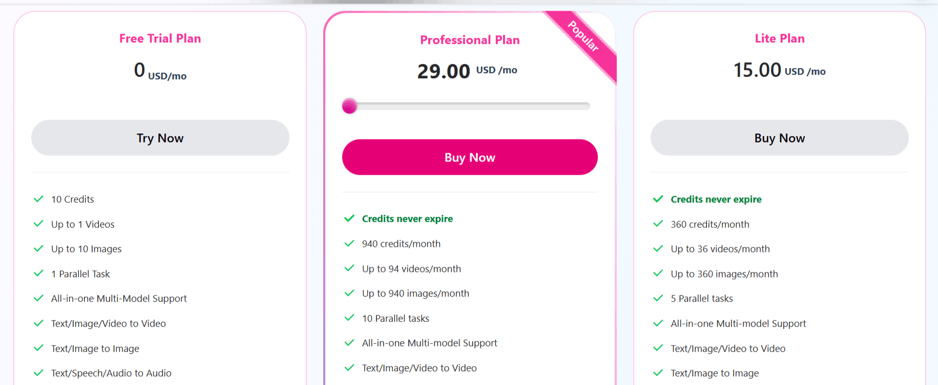 Vidofy AI Pricing