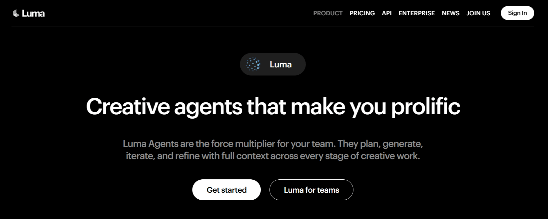 Luma Labs Dream Machine Website