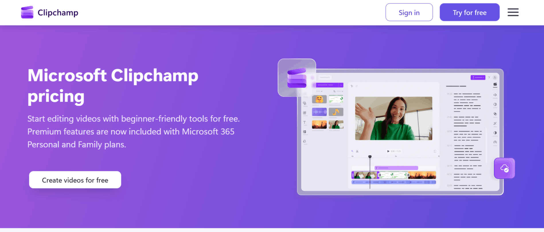 Clipchamp website
